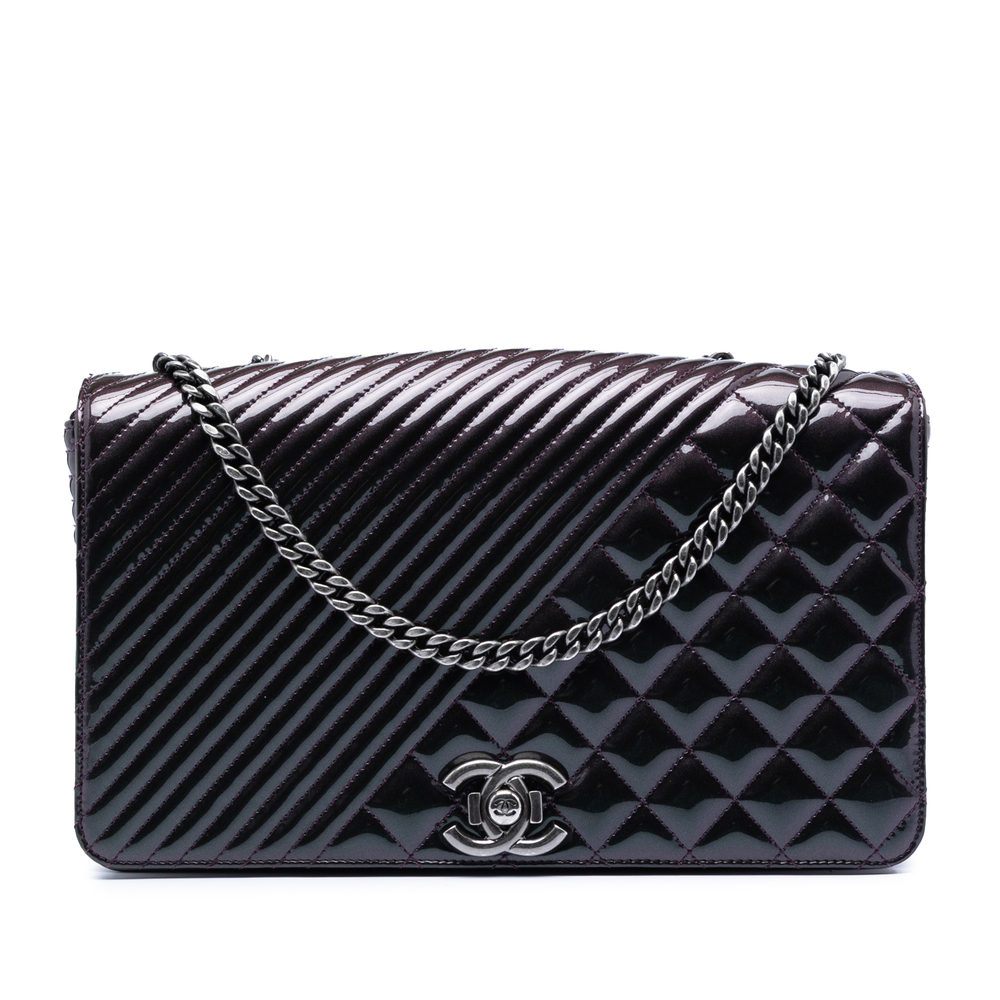 Pre-Loved Chanel Large Quilted Patent Coco Boy Flap
